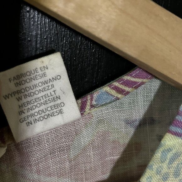 C&C California Linen Dress Size Medium Sleeveless Shift Colorful Floral Print - Picture 7 of 9